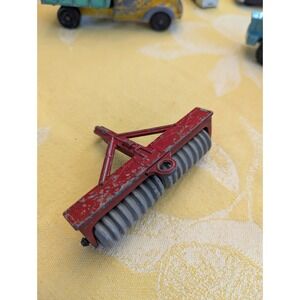 Hubley #50 Red Farm Implement Disc Harrow Toy Die Cast Wood Discs